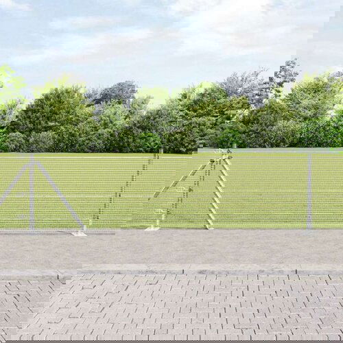 vidaXL žičnata ograja z 13 flanšnimi stebri 0.6x25 m cinkano jeklo Cene