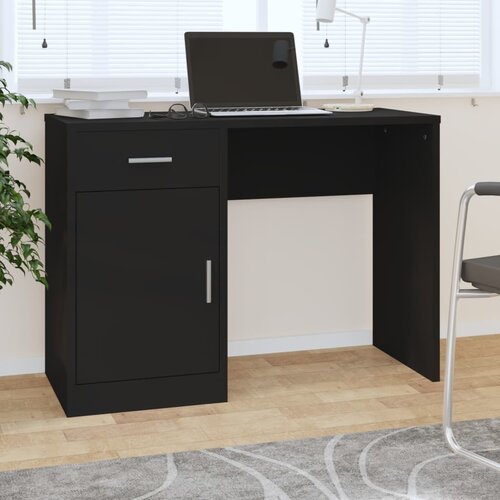 vidaXL Radni stol s ladicom i ormarićem crni 100 x 40 x 73 cm drveni Cijene