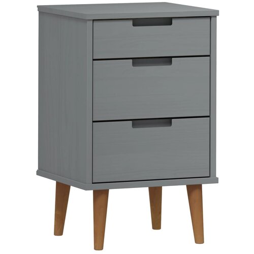 Maison Chic Nočna omarica - Nočna miza MOLDE siva 40x35x65 cm trdna borovina, (21688854) Slike
