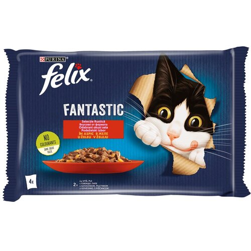 Purina Felix govedina/pi&scaron;čanec 4 x 85 g Cene