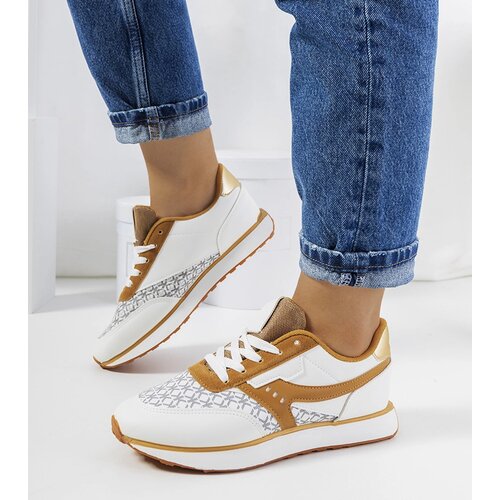 Gemre White and brown women&amp;#039;s sneakers Chiara Slike