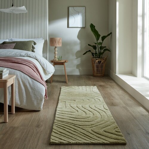 Flair Rugs kaki zelen ročno tkan volnen tekač 60x230 cm mesmerise sage &amp;ndash; Slike