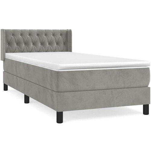 Box spring krevet s madracem svjetlosivi 100x200 cm bar&amp;scaron;unasti Slike