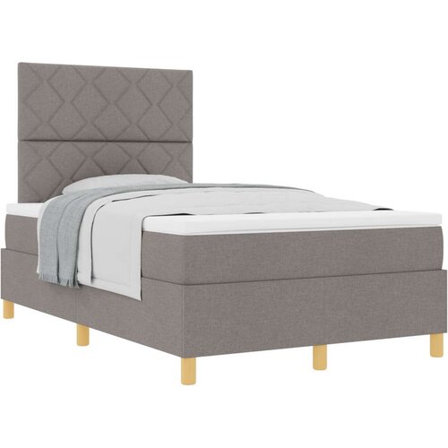  Postelja z vzmetnico z vzmetnico Taupe 120 x 190 cm blago, (5000125829) Cene
