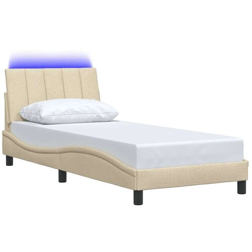  Okvir za krevet bez madraca krem 90x190cm od tkanine - Krema 90 x 190 cm Slike