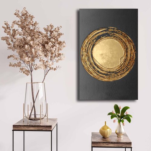  4570NISC-024 gold black decorative canvas painting Slike