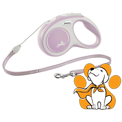 Flexi comfort Cord S 5m, Roze Povodac Prilagođen Psima Do Maksimum 12kg Težine Cene