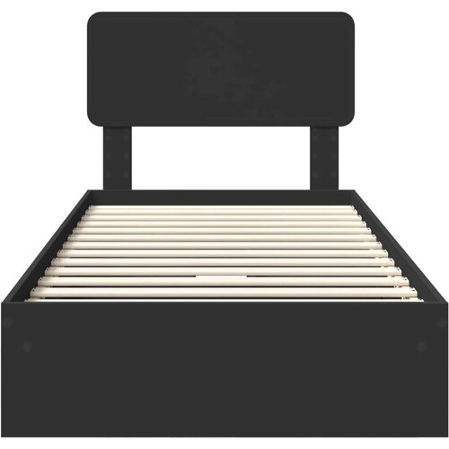  Krevet s od storage Crna 75 x 190 cm Konstruirano drvo Slike