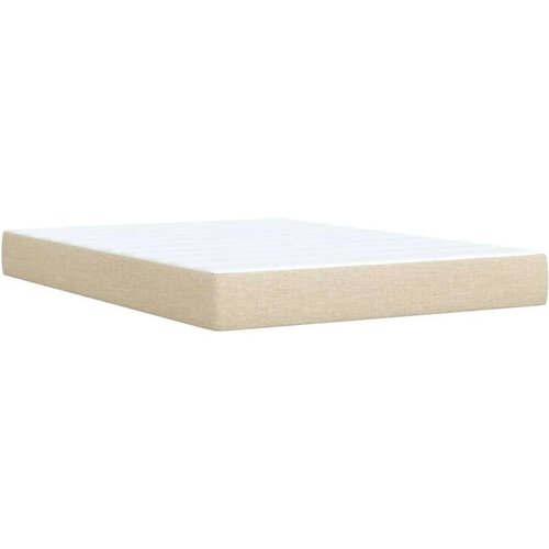 vidaXL Box spring postelja z vzmetnico krem 140x200 cm blago Cene
