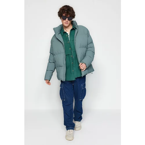 Trendyol Mint Unisex Oversize Fit Standing Collar Puffy Coat