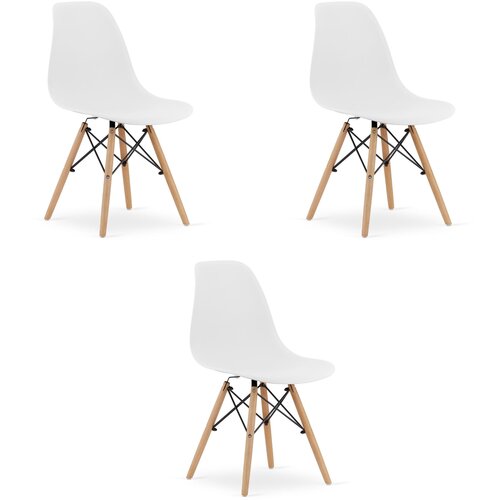 Brandless OSAKA stol bela / naravne noge x 3, (22030791) Cene
