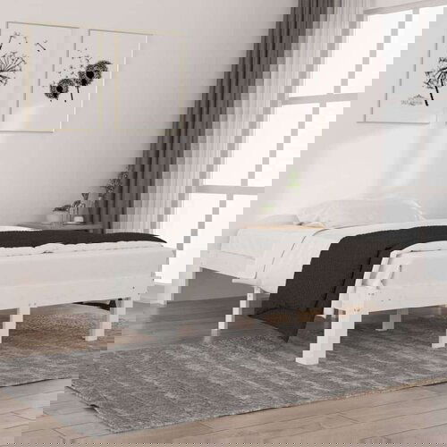  Okvir za krevet od masivne borovine bijeli 120 x 200 cm Cijene