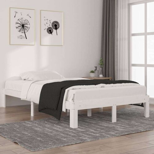  Okvir za krevet od masivne borovine bijeli 120 x 200 cm Slike