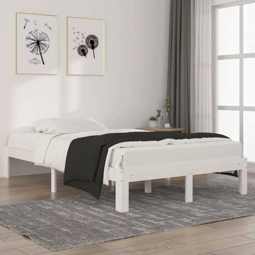  Okvir za krevet od masivne borovine bijeli 120 x 200 cm