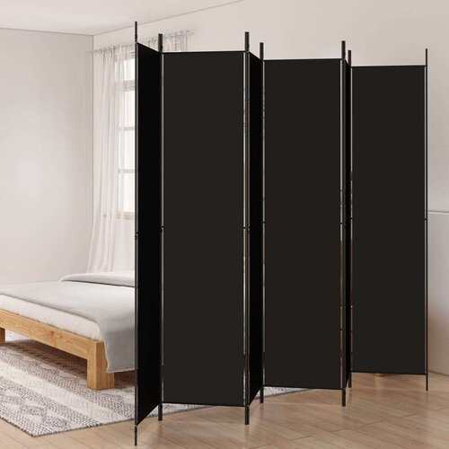 Sobna pregrada s 6 panela crna 300 x 220 cm od tkanine Cijene