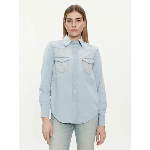 Wrangler Jeans srajca 112351961 Modra Regular Fit