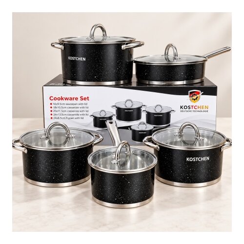  Silver Square Edge Black 10-delni set posuđa od inoxa ( KLK2683 ) Slike