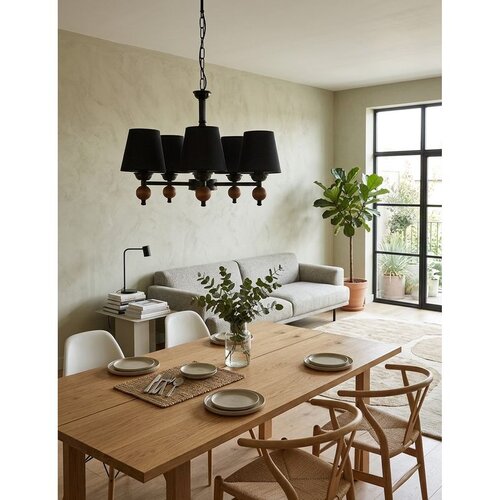 Opviq luster Mercure Wood 5, 5 × E27, crni Cene
