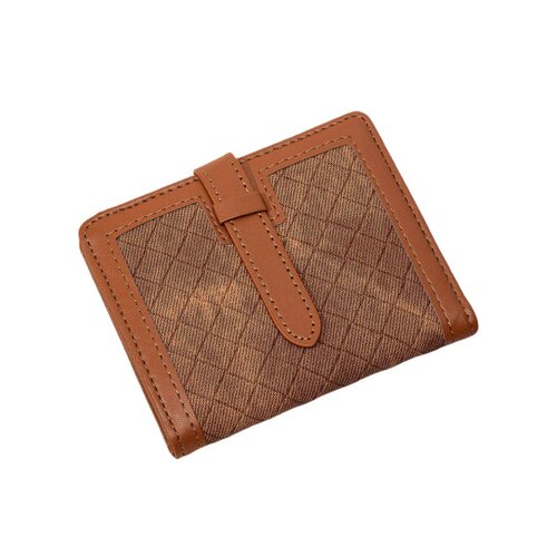 INF Vintage karirasta kratka denarnica z blokiranjem RFID za ženske Brown, (21644188) Cene