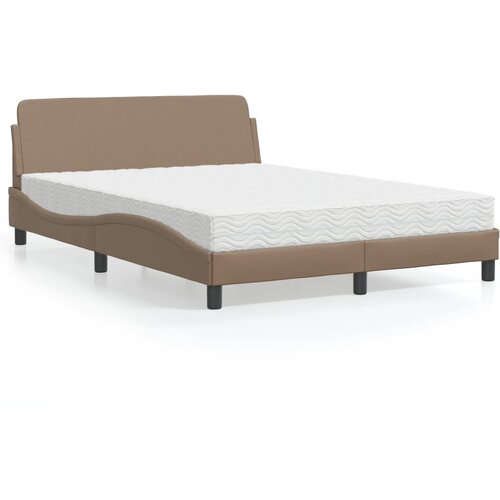 VidaXL Krevet s madrac cappuccino 140x200cm od umjetne kože Slike