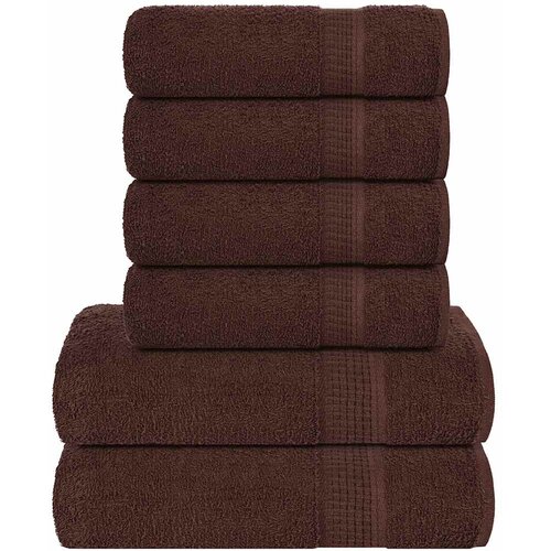 VidaXL Komplet brisač 6-delni rjava 360 gsm 100% bombaž, (21822708) Slike