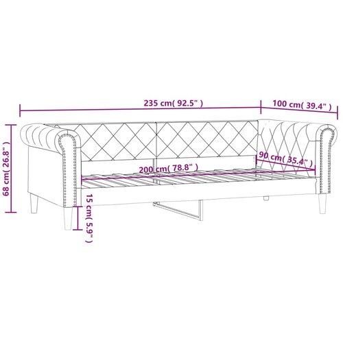  Dnevni krevet crni 90 x 200 cm od umjetne kože Slike