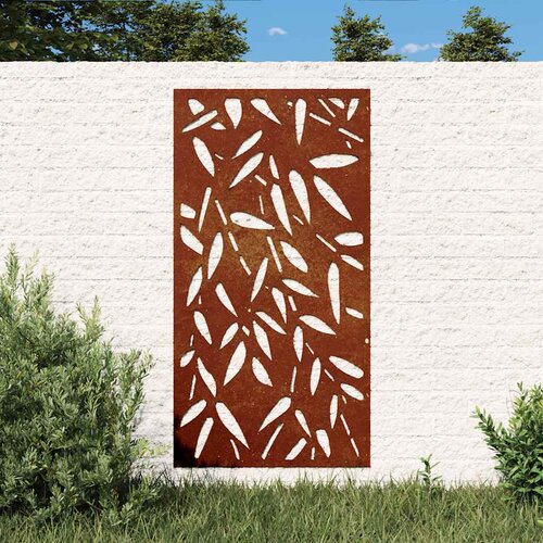  Vrtni zidni ukras 105x55 cm čelik COR-TEN uzorak li&scaron;ća bambusa Cijene