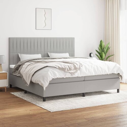 The Living Store Box spring postelja z vzmetnico svetlo siva 200x200 cm blago - Box Spring Postelja, (21516250) Cene