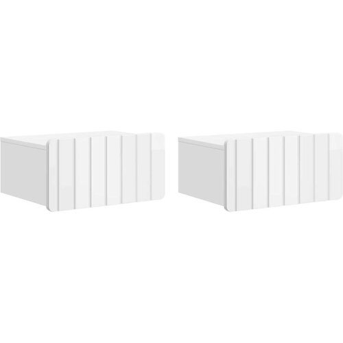  Stenski nočni omarici 2 pcs Bela visok sijaj 49 x 34,5 x 24 cm, (5000209778) Cene