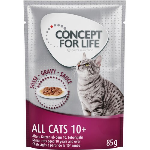 Concept for Life All Cats 10+ - izbolj&scaron;ana receptura! - Kot dopolnilo: 12 x 85 g All Cats 10+ v omaki Cijene