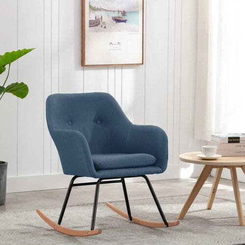 The Living Store Gugalni stol modro blago - Gugalni Stol, (21483631) Cene