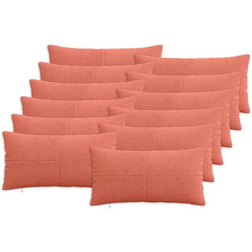  Presvlaka za jastuk 12 pcs ALMELO Crvena narančasta 40 x 80 cm Cene