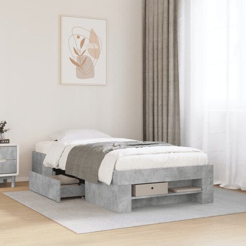 Furnova Posteljni okvir betonsko siv 100x200 cm inženirski les, (21940630) Slike