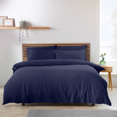 Catherine Lansfield Tamno plava posteljina za bračni krevet/za produženi krevet 260x220 cm So Soft Non-Iron &amp;ndash; Slike