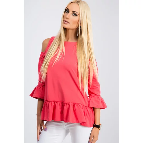 Fasardi Coral blouse with exposed shoulders