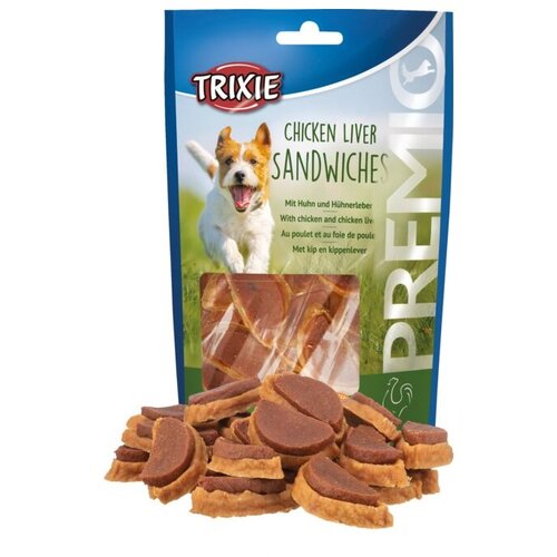 Trixie premio chicken liver sandwiches 100g Slike