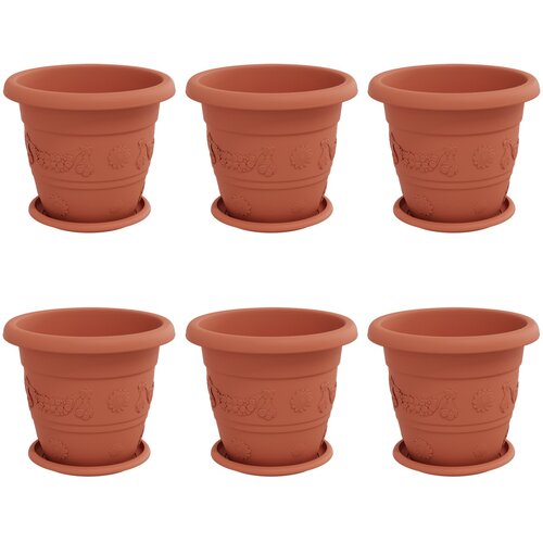  Saksije za biljke 6 pcs Crvena cigla &amp;Oslash; 26 x 21.5 cm Plastika Slike