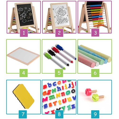 Ricokids sklopiva magnetska ploča za kredu 62 x 28 x 44 cm Slike