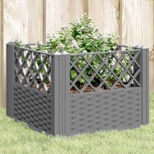 VidaXL Vrtna sadilica s klinovima siva 43 5x43 5x43 5 cm PP Slike