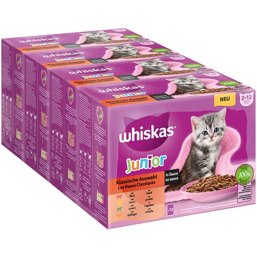 Whiskas Ekonomično pakiranje Junior vrećice 48 x 85 / 100 g - Klasični izbor u umaku (85 g / vrećica)