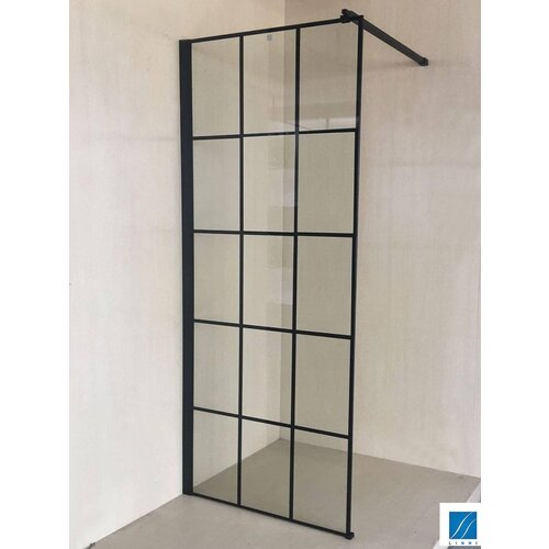 Linni tuš paravan - stena elegance black crni profil 70x200cm providno staklo Slike