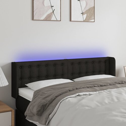  LED uzglavlje crno 147x16x78/88 cm od tkanine Cijene