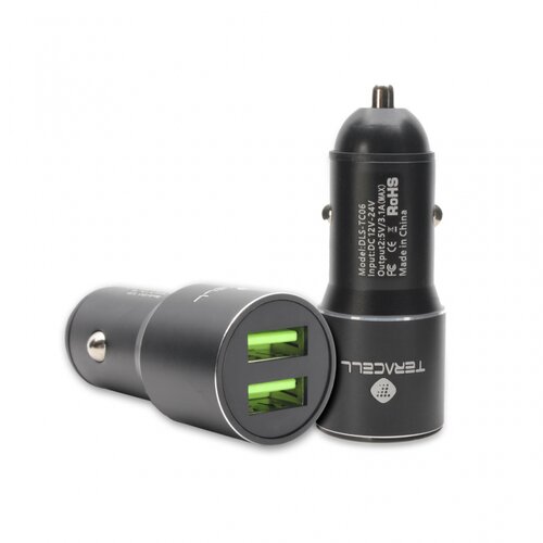  Auto punjač Teracell Evolution TC-06 2xUSB 3.1A sa iPhone lightning kablom crni Slike