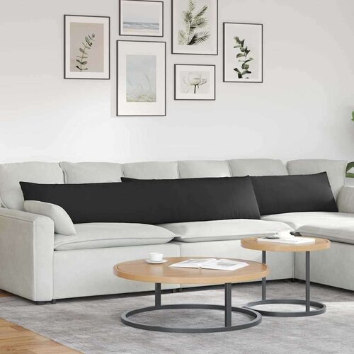 vidaXL jastučići za sofu 2 pcs crna 200 x 40 cm tkanina Cijene