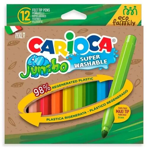 Carioca Eco Family Jumbo 12-delni komplet flomastrov 6 mm - Cene