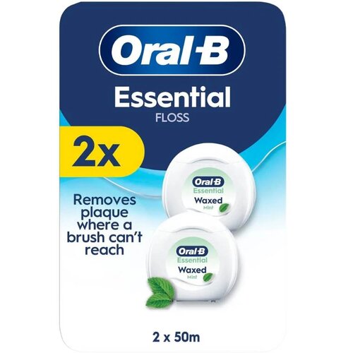 Oral-b Konac za zube voskirani Essential, Menta, 2x50 m Cene