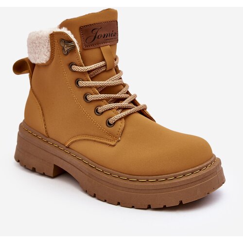 Kesi Women&amp;#039;s leather boots with sheepskin Camel Lynnvia Slike