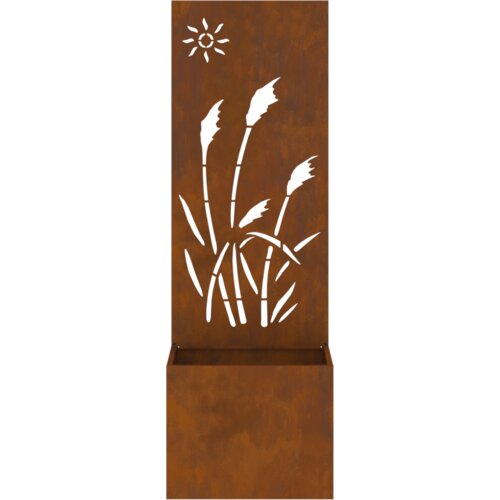 vidaXL Vrtni Sadič s Dekorativnom Pločom Rđa 50 x 140 cm Cijene