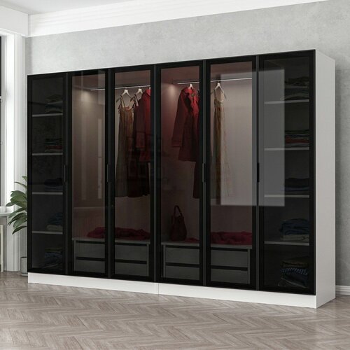 Hanah home Ormar Kale 270x210x52cm Bijelo-Crni Cene