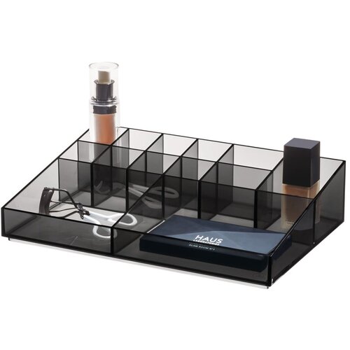 iDesign Mat črn kopalniški organizator za kozmetiko iz reciklirane plastike Cosmetic Station – iDesign Cene